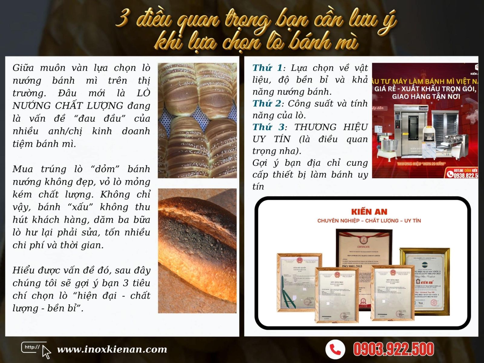 3 điều quan trọng bạn cần lưu ý khi lựa chọn lò bánh mì
