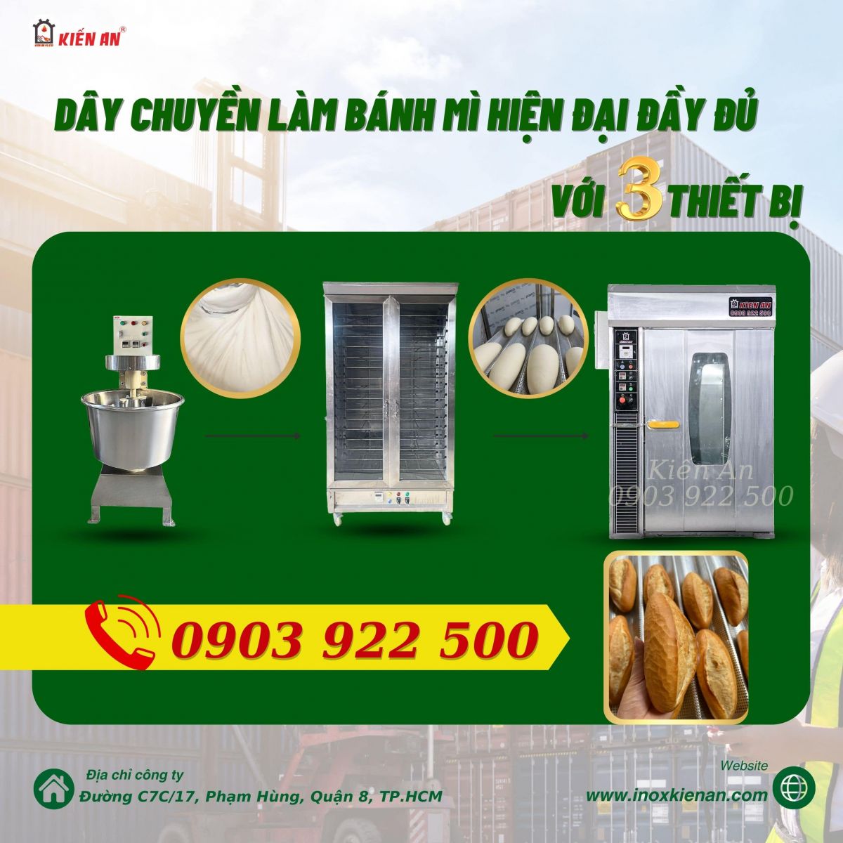 Bộ dây chuyền làm bánh mì cơ bản với 3 thiết bị