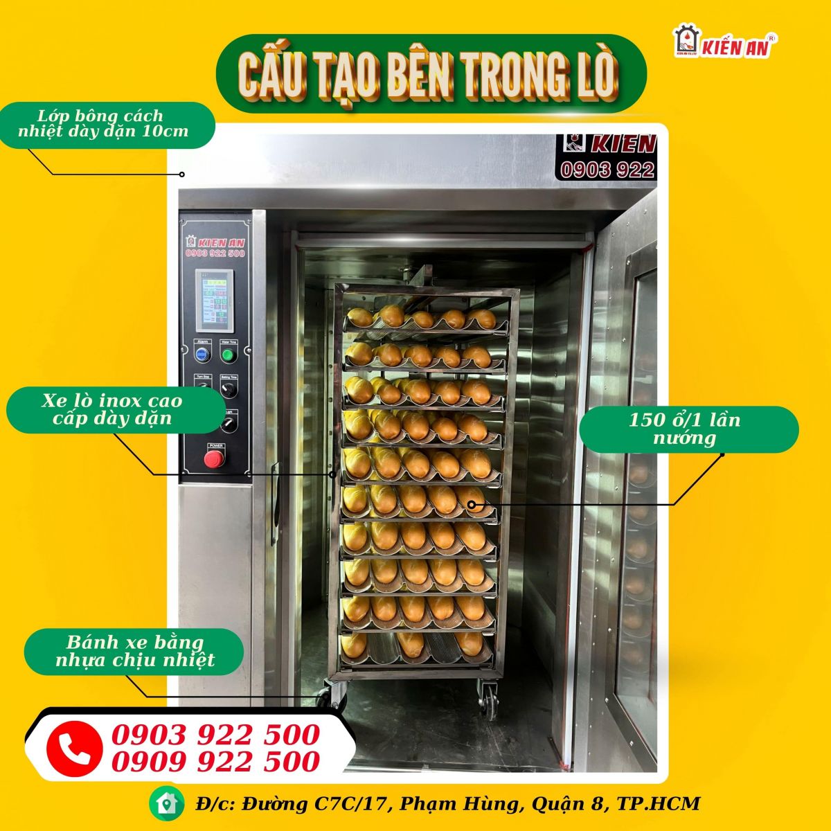 Cấu tạo bên trong lò chất lượng bền bỉ, vận hành êm ái