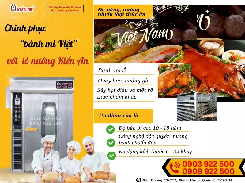 chinh phục bánh mì việt nam với lò nướng bánh mì kiến an