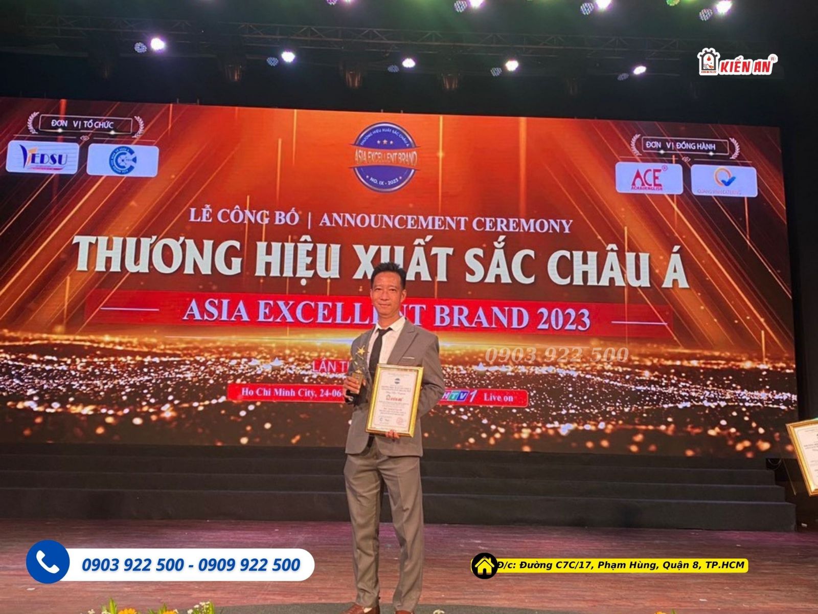 Công ty tnhh xnk Kiến An vinh dự đạt danh hiệu “Top 100 thương hiệu xuất sắc nhất Châu Á năm 2023”