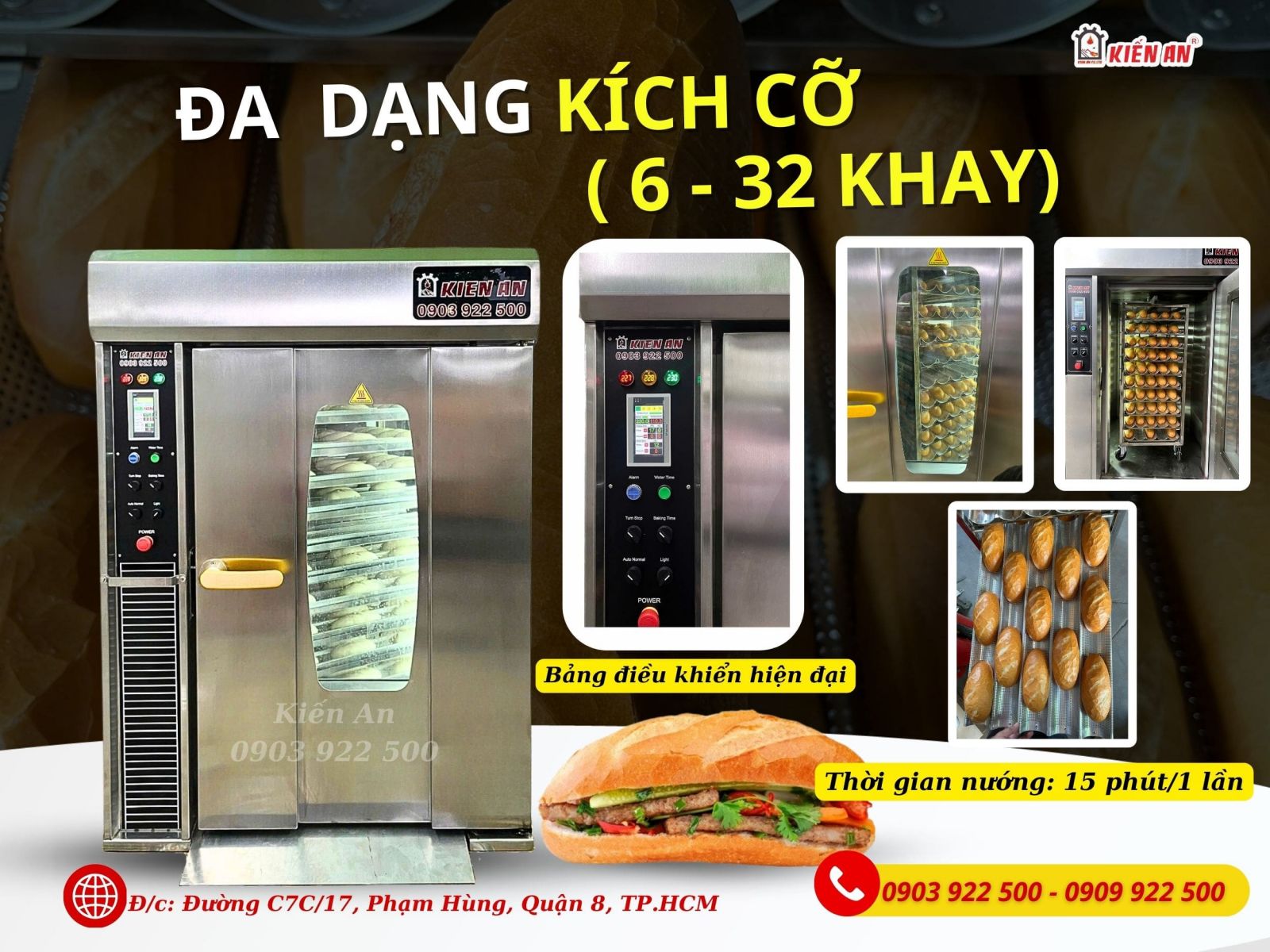Lò nướng bánh mì ổ Kiến An đa dạng mẫu mã