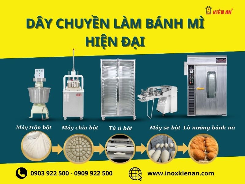 Dây chuyền làm bánh mì gồm những thiết bị nào?
