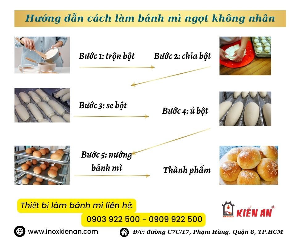 Hướng dẫn cách làm bánh mì ngọt không nhân