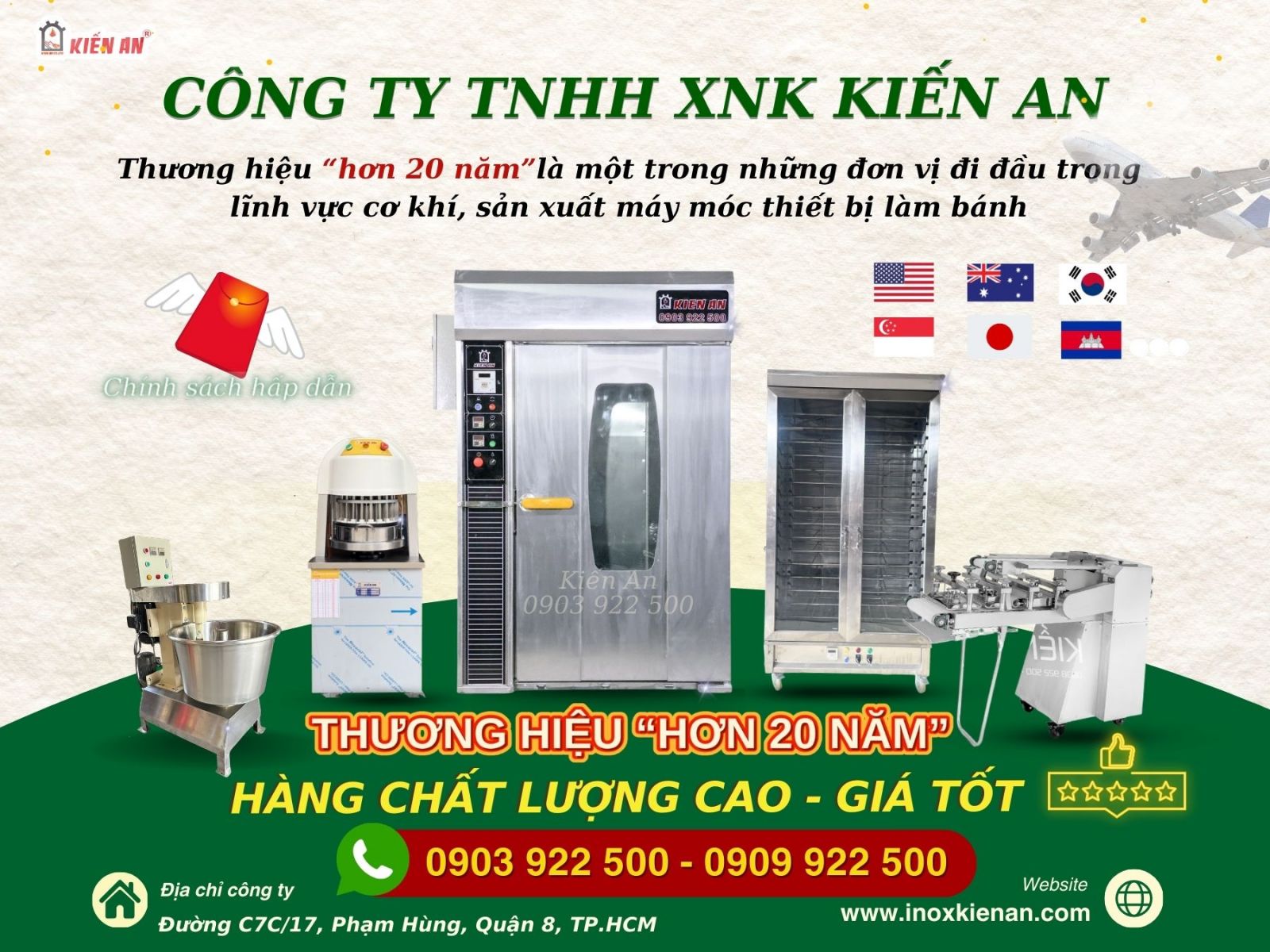 Kiến An - thương hiệu cung cấp thiết bị làm bánh mì được đánh giá hàng đầu tại việt nam
