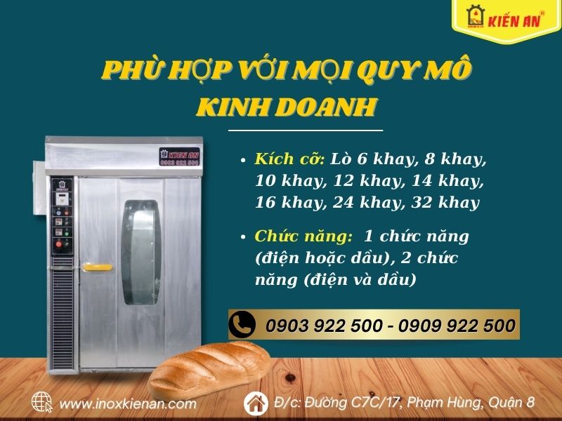 LÒ BÁNH MÌ ĐIỆN KIẾN AN CÓ BAO NHIÊU KÍCH CỠ?