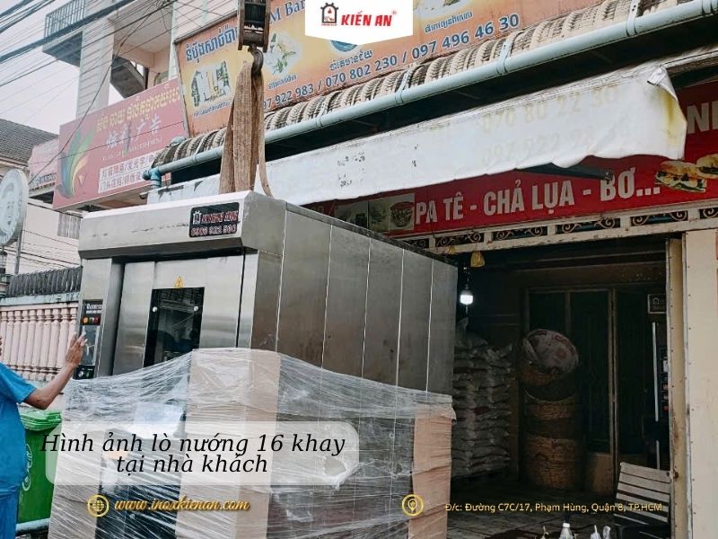 Lò nướng bánh mì 16 khay cho anh khách ở Campuchia
