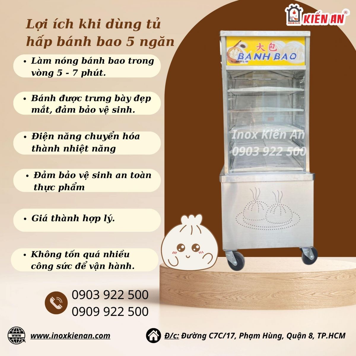 Lợi ích khi dùng tủ trưng bày và giữ nóng bánh bao