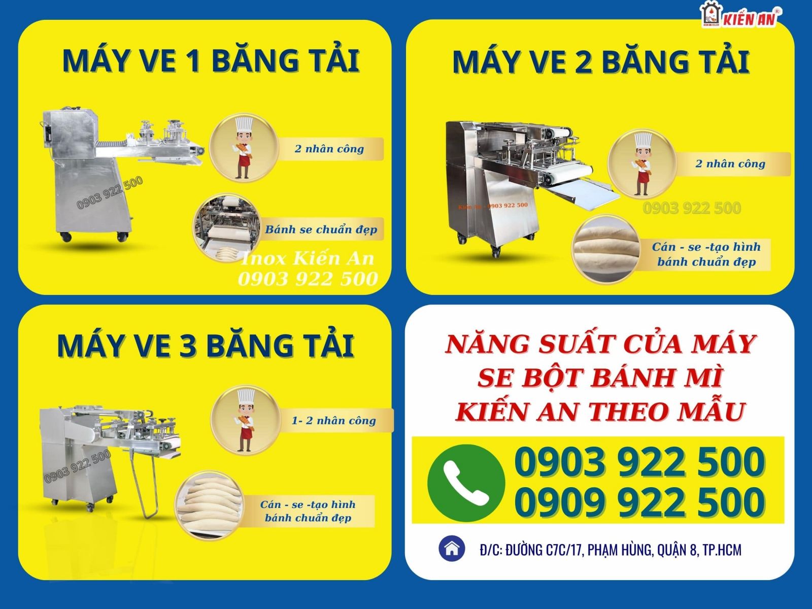 Năng suất của máy se bột bánh mì kiến an theo mẫu
