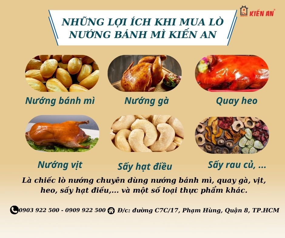 Những lợi ích khi mua lò nướng bánh mì điện Kiến An 10 khay
