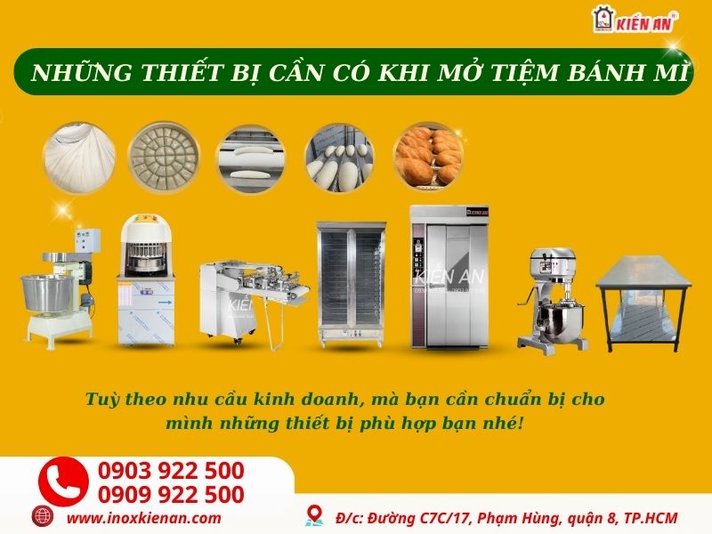 Những thiết bị cần có khi mở tiệm bánh mì
