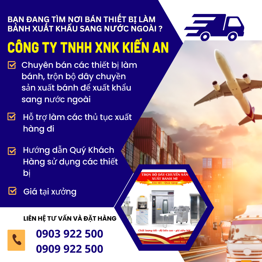 Nơi bán máy móc làm bánh uy tín xuất khẩu sang nước ngoài