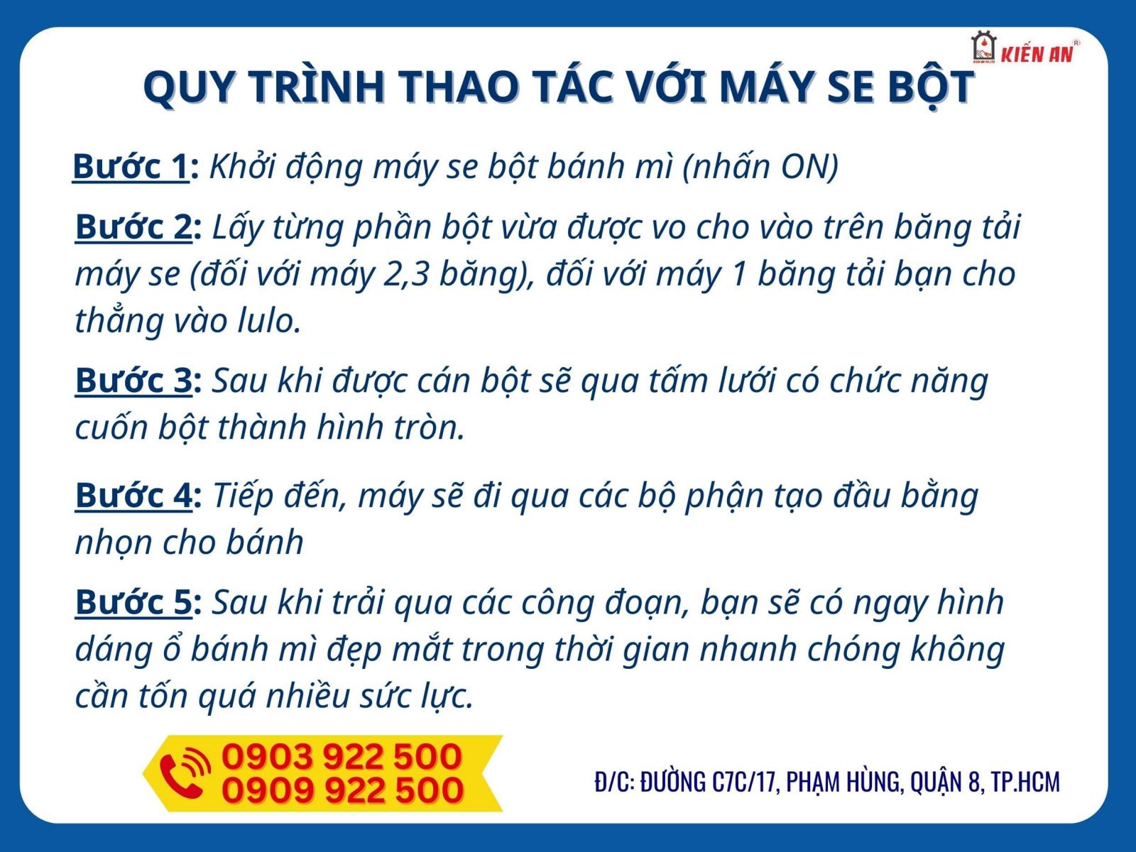 Quy trình se bột bánh mì với máy se Kiến An