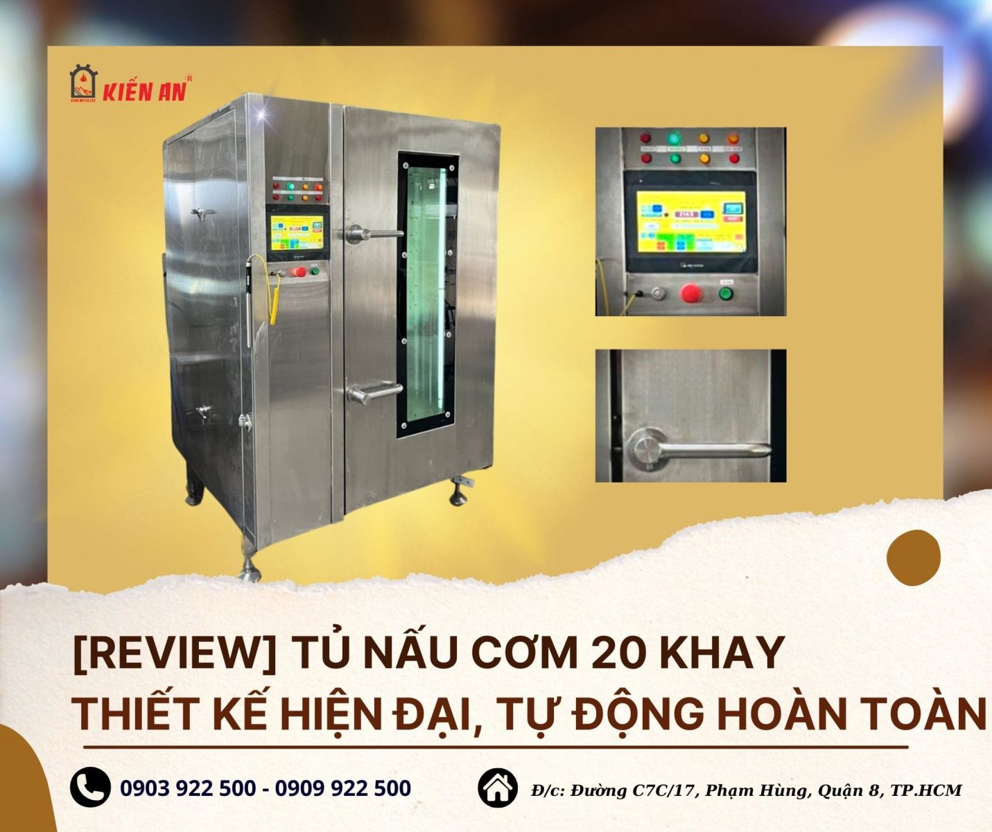 [Review] Tủ Nấu Cơm 20 Khay: Thiết Kế Hiện Đại, Tự Động Hoàn Toàn