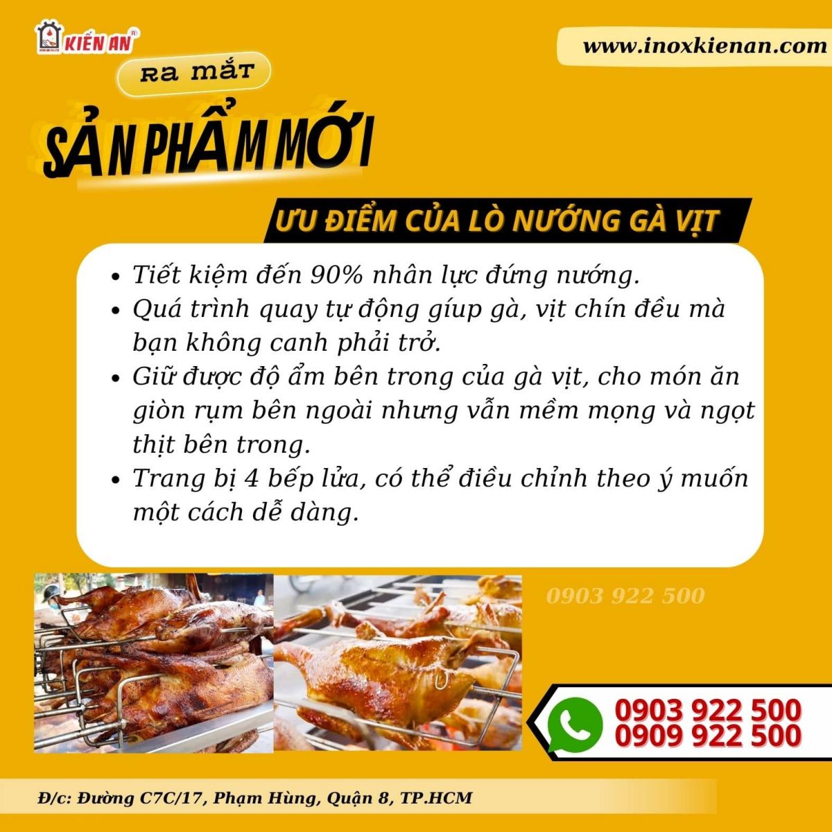 Ưu điểm của lò nướng gà vịt Kiến An
