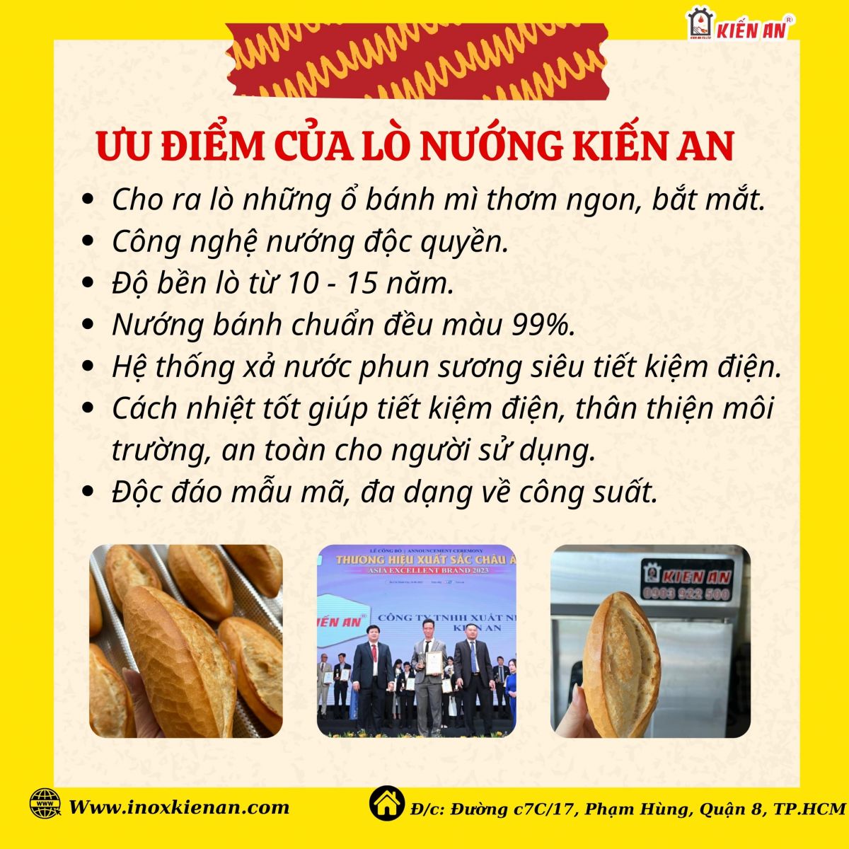 Ưu điểm của lò xoay 12 khay Kiến An