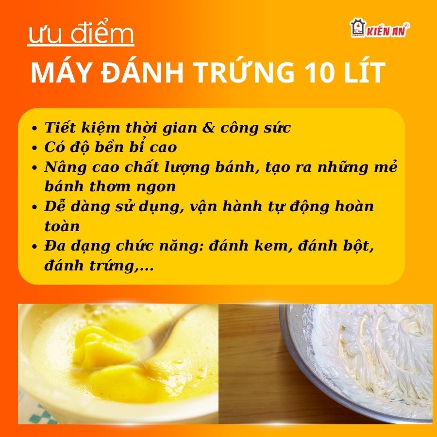 Ưu điểm của máy đánh trứng 10 lít