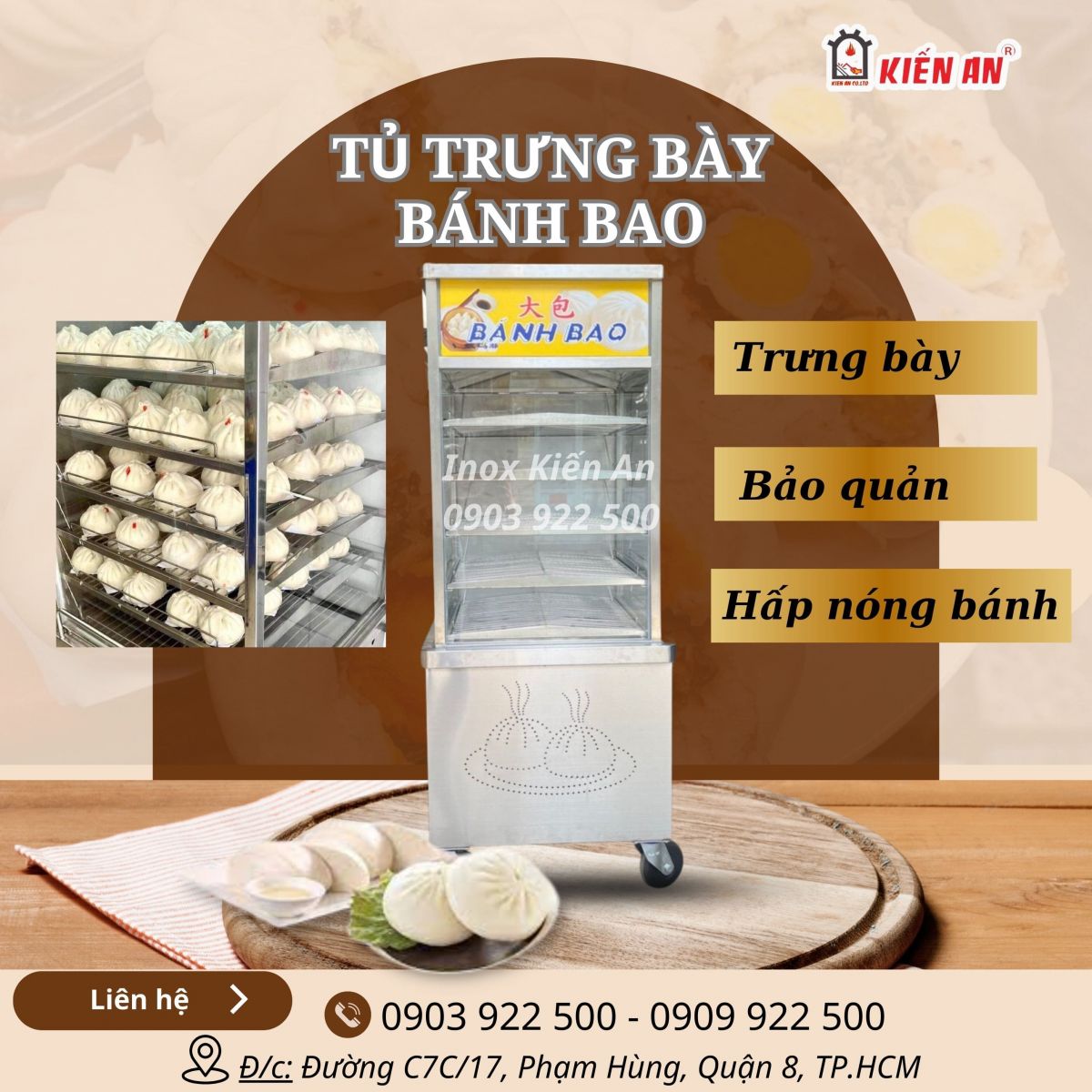 Ưu điểm của tủ trưng bày và giữ nóng bánh bao
