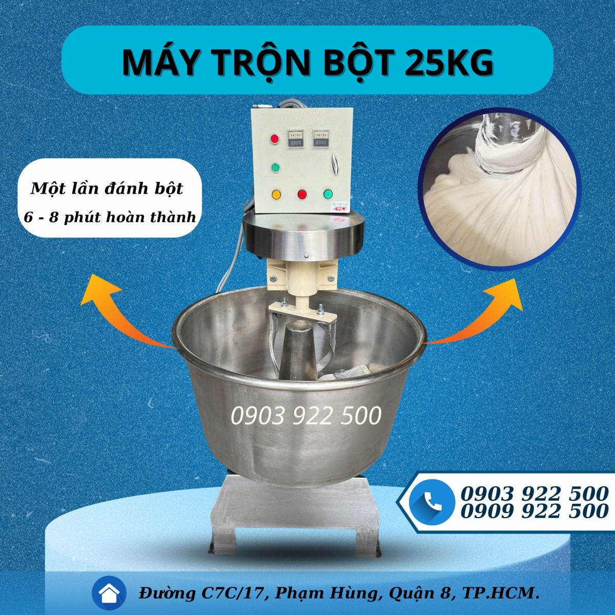 Ưu điểm vượt trội của cối đánh bột 25kg