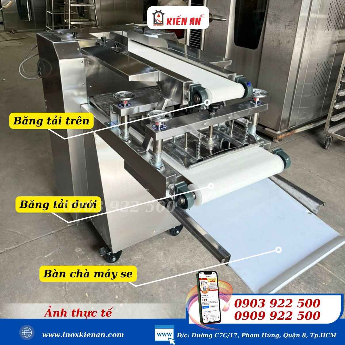 Cấu tạo của máy se bột 2 băng tải
