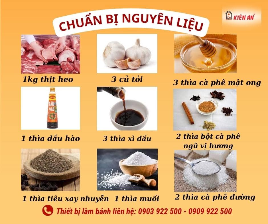 Chuẩn bị nguyên liệu làm thịt xá xíu