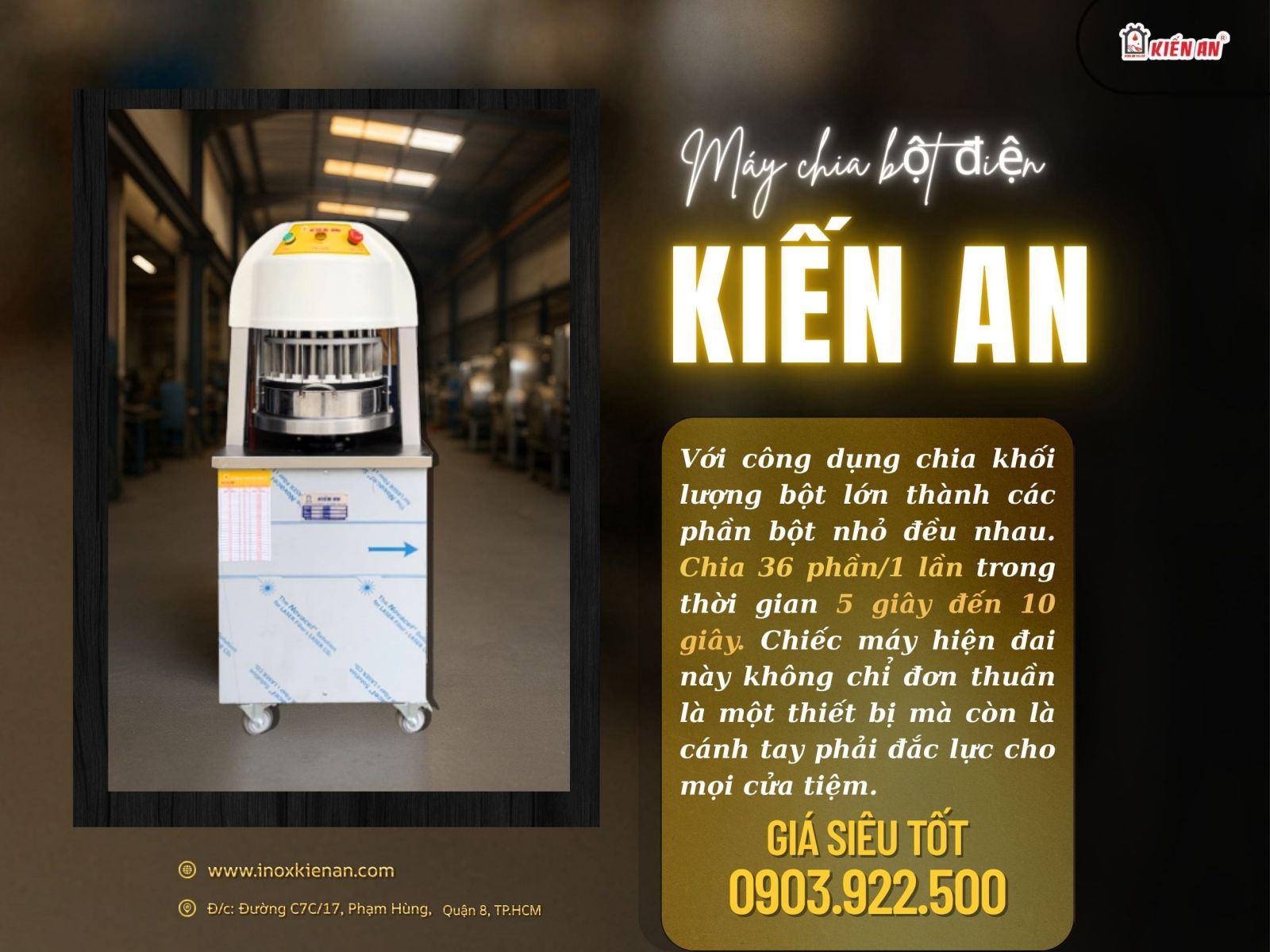 Công dụng của máy chia bột bằng điện Kiến An
