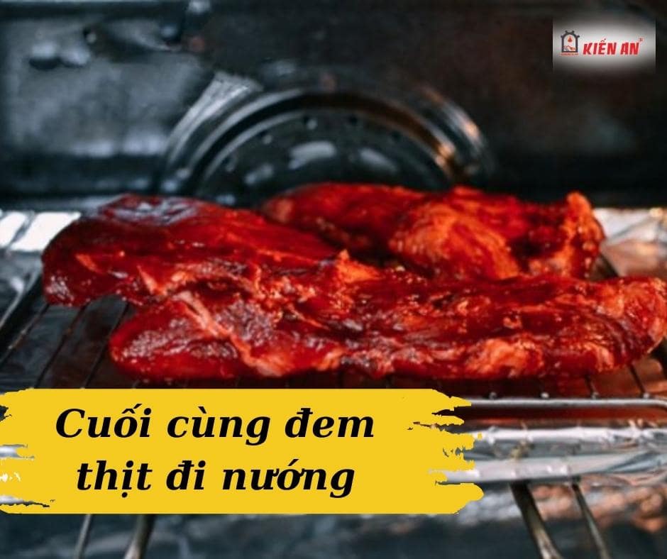 Cuối cùng đem thịt đi nướng