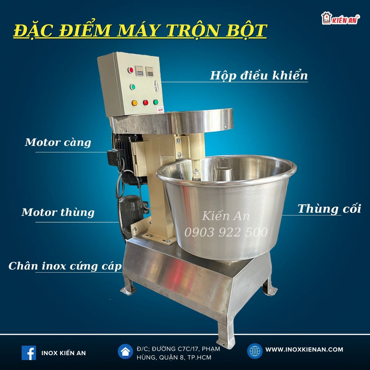 Đặc điểm của cối trộn bột Kiến An 