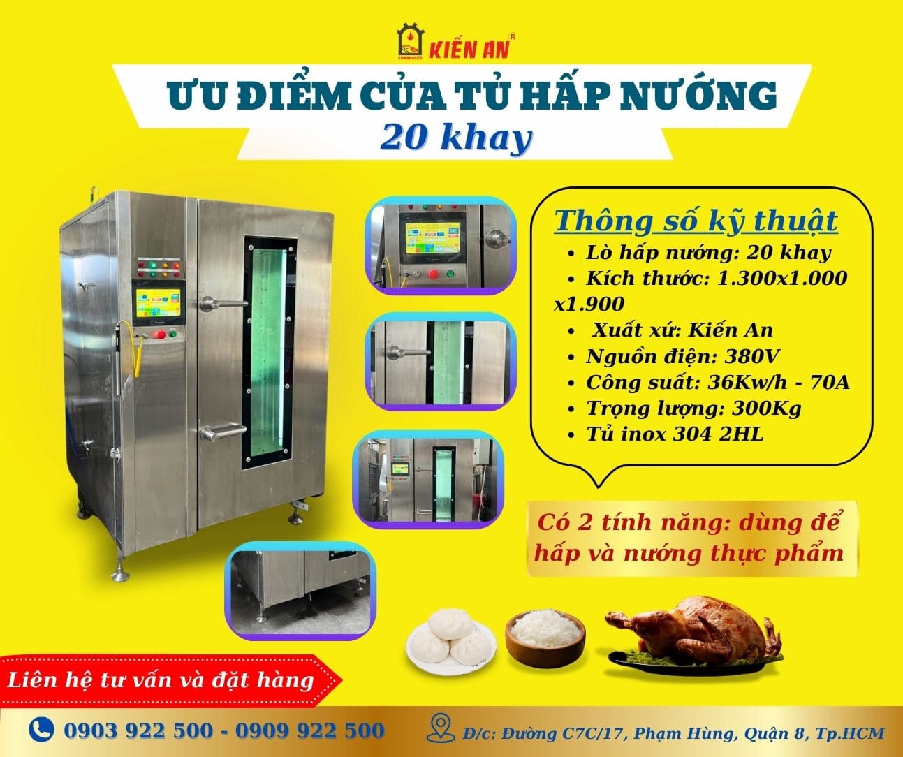 Đặc điểm nổi bật của lò hấp nướng đa năng kiến an