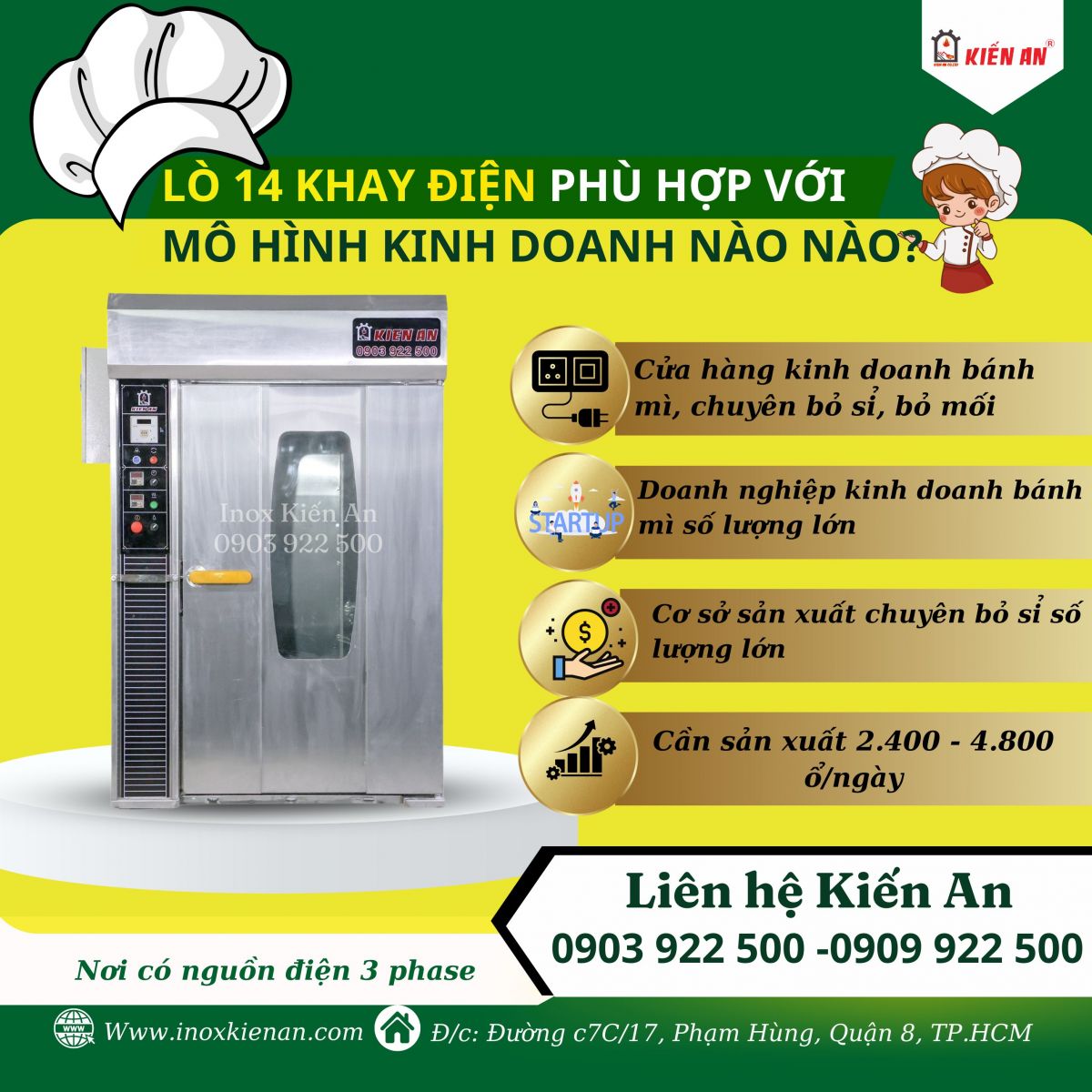 Đối tượng sử dụng lò xoay điện 14 mâm