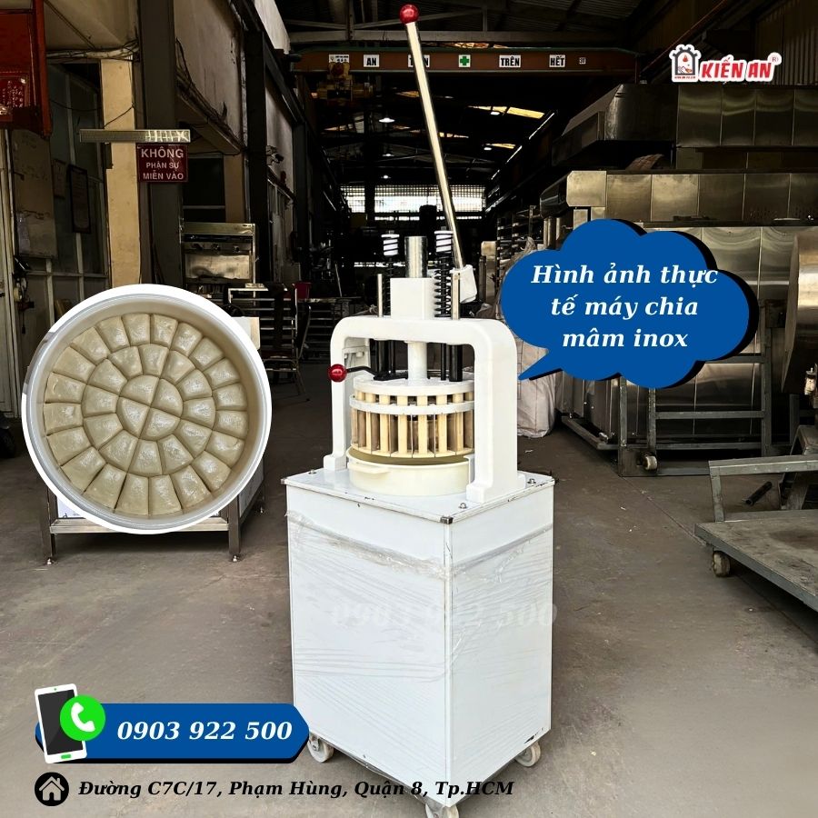 Hình ảnh thực tế của máy chia bột mâm inox 