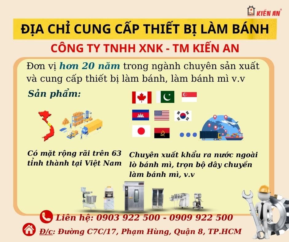Kiến An - Địa chỉ cung cấp thiết bị làm bánh mì
