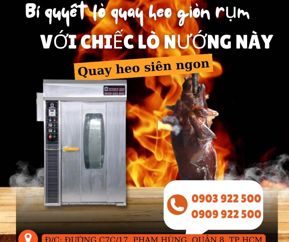 Lò Quay Heo Điện Dạng Xoay: Quay Heo Nguyên Con, Heo Miếng Cực Ngon