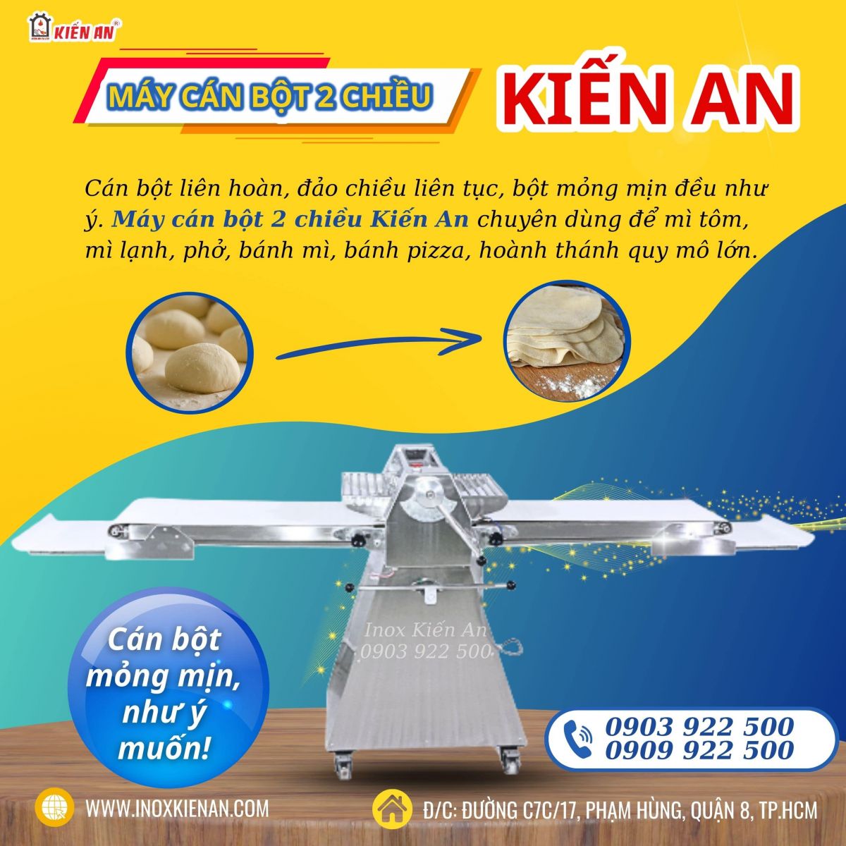 Máy cán bột 2 chiều