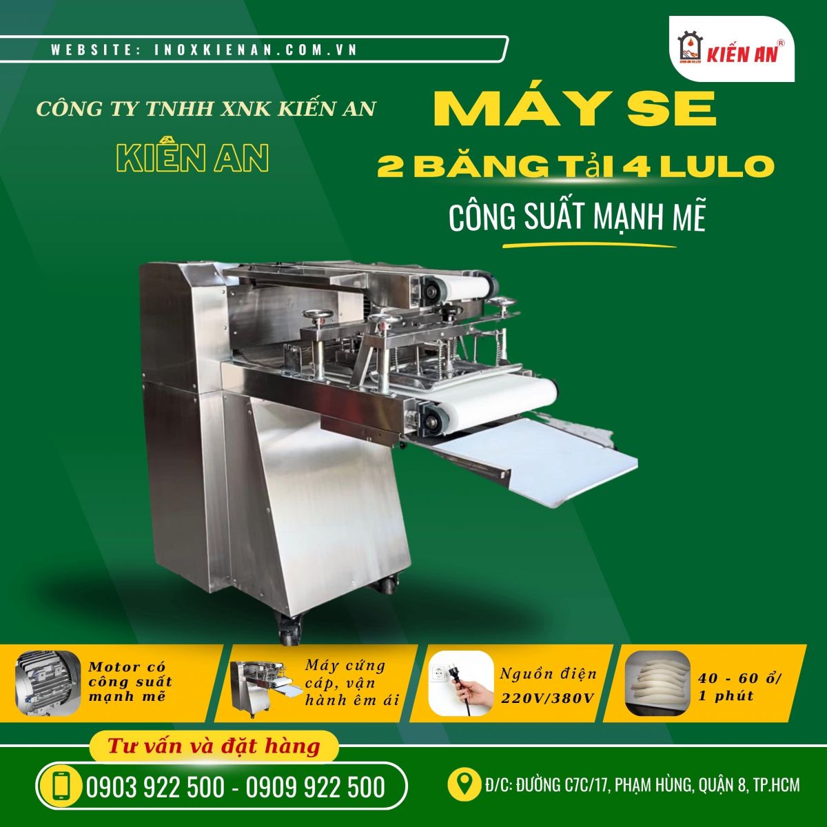 Máy se bột 2 băng tải