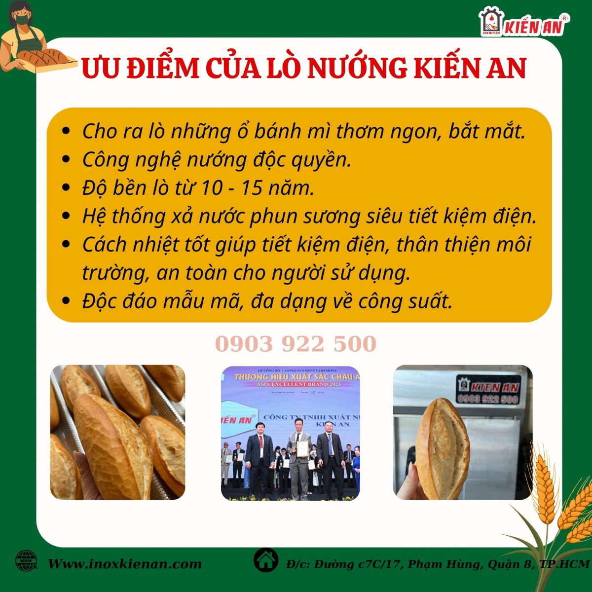 Lò xoay điện 14 mâm kiến an 